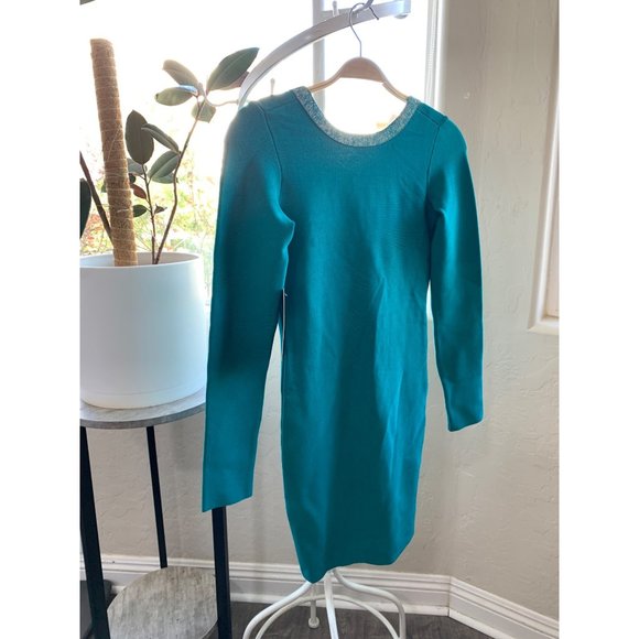 Marciano Los Angeles Aqua Bare Back Bandage Dress Small NWT Long Sleeve 6648 - Picture 10 of 16